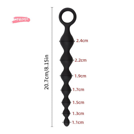7 Balls Silicone Beads Soft Anal Plug G-Spot Stimulating Butt Plug Anal Stimulation Pull Bead Dildo Deep Anal Sex Toy