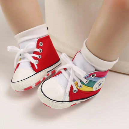 Baby Canvas Classic Sports Shoes Newborn Boys and Girls Printed Star First Walkers Shoes Infant Anti Slip Baby Shoes