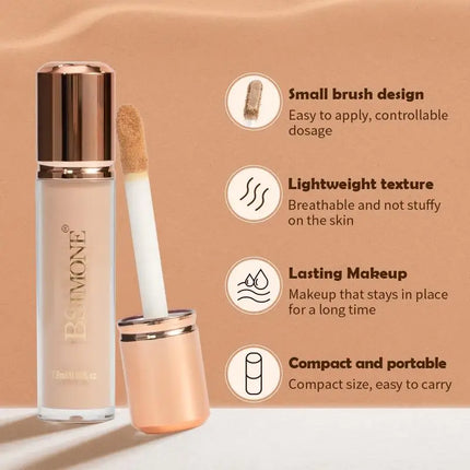 [TE1] BSIMONE Face Liquid Foundation Base Full Coverage Oil-Control Long Wear Smooth Lightweight Natural Cover Waterproof Matte