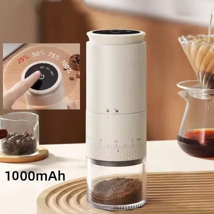 New 1500mAh Electric Coffee Grinder Externally Adjustable Type-C Charging Coffee Burr Grinder Bean Grinding Machine Coffee Maker