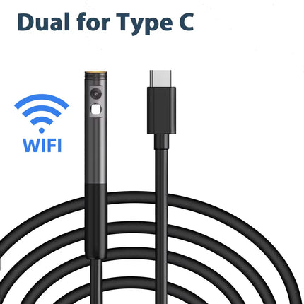 KERUI 2MP Industrial Endoscope Camera Single/Dual Lens Mini Inspection Camera for Iphone Waterproof Pipeline Borescope Type C
