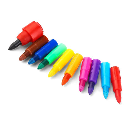 Building Block Crayons 10 Colors Children's Doodle Painting Coloring Creative Painting Crayons Non-Messy Removable Crayons