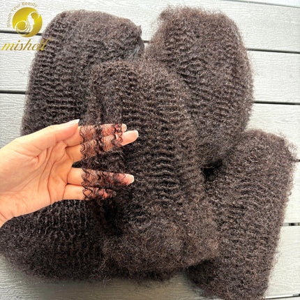 10-18In 30 or 50g/Pack Natural 4C Afro Kinky Curly Bulk Human Hair Extensions No Weft Brazilian Remy Bulk for Locs Braiding Hair