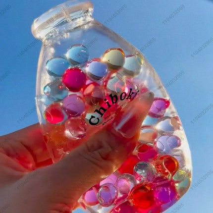 Boba Bottle Stress Ball Squishy Toy Water Bottle Fidget Toys ASMR Sensory Novelty Toys For Kids and Adults Anti Stress Relief