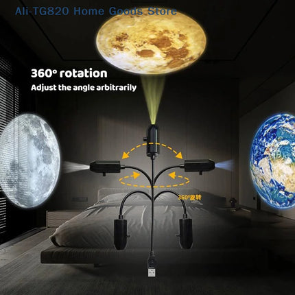 [TG820]Romantic Rotatable Galaxy Star Projector Portable USB LED Night Light Sleep Atmosphere Lamp Home Wedding Party Decoration