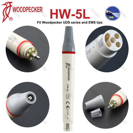 Original Woodpecker DTE Dental Ultrasonic Scaler Handpiece LED Light HW-6L HW-5L HD-7L HD-7H HW-3H Fit EMS NSK SATELEC ACTEON