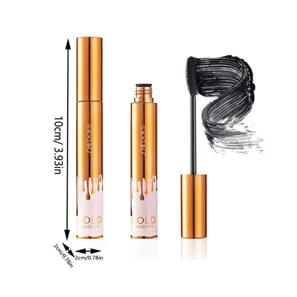 3D Mascara Eyelashes Lengthening Black Lash Eyelash Extension Eye Lashes Brush Beauty Makeup Long-wearing Gold Color Mascara
