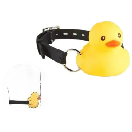 Cute Duck Open Mouth Gag with Squeeze Sound Harness Oral Mouth Plug Adult Games Restraint Slave Bondage Flirt Sex Toy for Couple