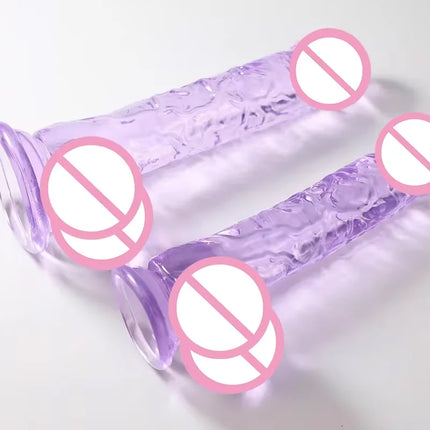 Woman Realistic Purple Anal Butt Plug Dildo Masturbator Soft Penis Beginner Dildo With Strong Suction Cup Anal Adult Sex Toys 18