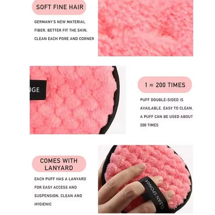 3pcs Reusable Makeup Removal Pads Cotton Wipe Microfiber Makeup Removal Sponge Cotton Cleansing Pad Tool Cleansing Pad
