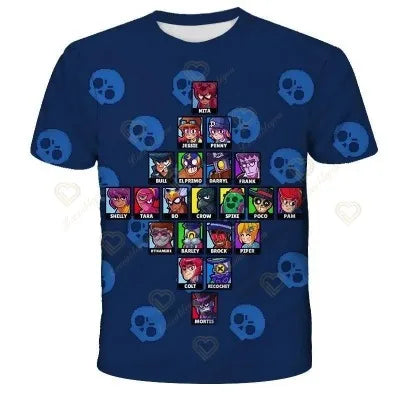 Japanese Anime Games T Shirt Women Men Kids Pullover Stars Gamer Mico Kit Larry & Lawrie Costume Clothing Age 4 7 8 10 11 12 13