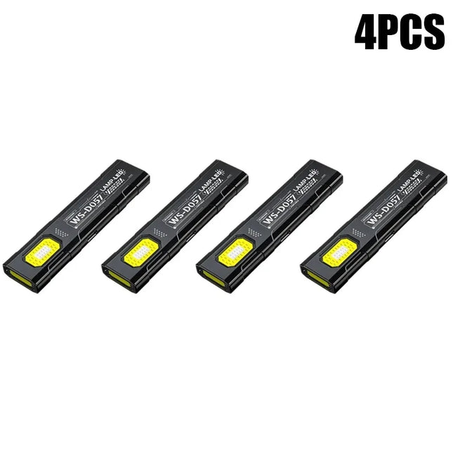 Powerful Mini COB Keychain Flashlight 5 Modes Rechargeable Hanging Work Light Waterproof Keyring Camping Walking Pocket Lamp