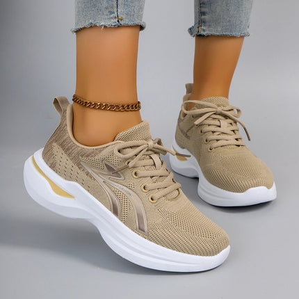 Spring and Autumn New Women's Casual Lace-Up Comfortable, Breathable, Lightweight and Wear-Resistant Sports Shoes