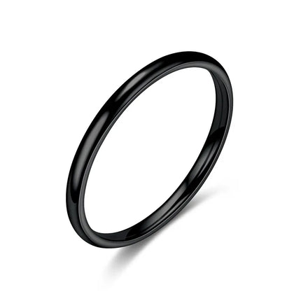 Freeteeme Punk 2mm/4mm/6mm/8mm Wide Simple Rings for Women Men Stainless Steel Smooth High Polished Wedding Finger Rings Jewelry