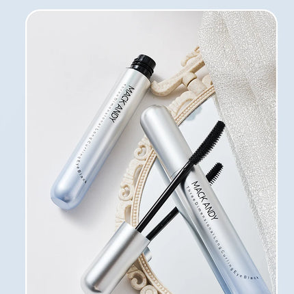 MACKANDY 4D Curling Thickening Black Mascara Waterproof Sweatproof Defined Lashes & All-Day Hold for Eyelash Extensions & Makeup