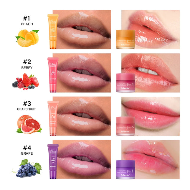 Lip Balm & Lip Mask Set Moisturizing Night Lips Care Multiple Colors Makeup Maintenance Lip Anti-Cracking Lip Oil Care Cosmetic