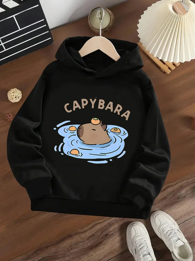 Capibara Print Design Boys And Girls Hoodie Fashion Leisure Outdoor All Kinds Of Gift Choice