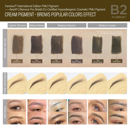 FAMISOO 5ML Eyebrow Tattoo Ink Professional Pigment for Eyeliner Black Tattoo Microblading Paint Ink For Semi Permanent Makeup