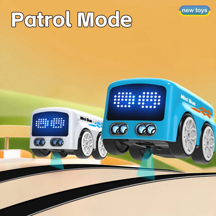 Smart RC Magic Mini Bus Intelligent Remote Control Gesture Sensing Induction Follow Cartoon Car Animation Vehicle Toys Kids Gift