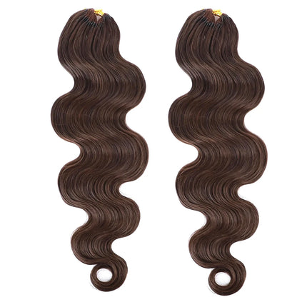 Body Wave Feather Crochet Hair Extension Human Hair Knotless Pre-Separated Crochet Human Hair Extensions Dark Brown Color #27