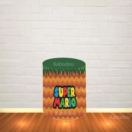 Super Marios Backdrop Kids Birthday Party Baby Shower Photography Background Decor Cylinder Cover for Photo Booth