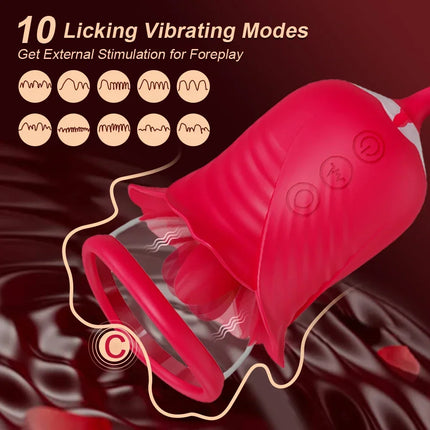 Rose Sex Toy for Women Sucking Vibrator G Spot Clitoris Stimulator Thrusting Vagina Nipple Sucker Vibrating Goods for Adults