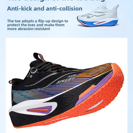Unisex Carbon Board Running Shoes Professional Marathon Lightweight Bouncing Pad Breathable Ladies Stable Support Sports Shoes