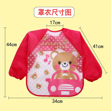 Kids Eating Breastplate Kid Baby Bavoir Clothing Waterproof EVA Full Sleeve Bibs Children Apron Long Sleeve Feeding Smock Bibs