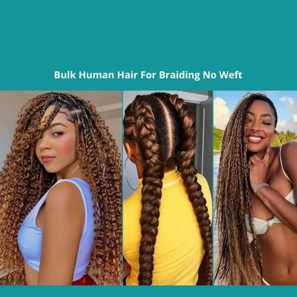 Ombre Deep Wave Boho Braids Human Hair Curly Highlight 427 Brazilian  Human Hair Remy Braiding Real Raw Weave Extensions