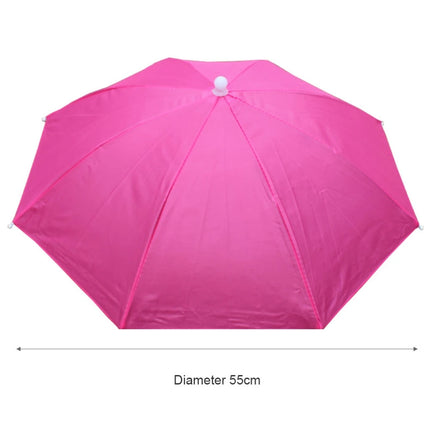 Portable Rain Umbrella Hat Foldable Outdoor Fishing Sunshade Waterproof Camping Headwear Beach Head Hats Fishing Hat 55-95CM
