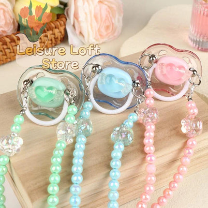 Silicone Adult Pacifier & Bead Chain Collar Set – Detachable, Soft & Luxurious for Sensory Play & Couples, High-End Design