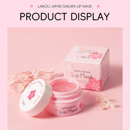 LAIKOU Sakura Lip Mask 8g - Overnight Hydrating Balm, Anti-Aging Plumping & Repair | Smooth Fine Lines, Dryness Treatment