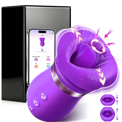 APP Control Sucking Vibrator Tongue Licking Sucker Female Oral Clitoris Nipple Stimulator Vibrating Vacuum Sex Toys for Couples