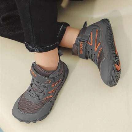 Wide-toe Kid Barefoot Boots Autumn Winter Waterproof Children Hiking Shoes Girls Boys Non-Slip Athletic Walk Trekking Sneakers