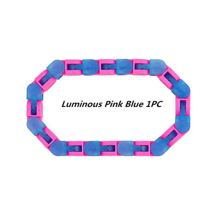 24 Knots Wacky Tracks Fidget Toys Glow in The Dark Toy For Children Bike Chain Stress Relief Bracelet Adults Sensory Toy Gifts
