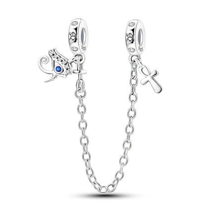 925 sterling silver wings Sister Cross pendant charms fit original 4mm Aperture bracelet charm beads necklace Diy female jewelry