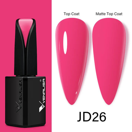 Venalisa15ML Silky Matte TPO FREE Topcoat No Cleaning Nail Lacquer Full Coverage Long Lasting Gorgeous Color Nail Varnish