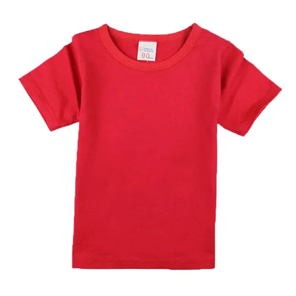 2-16 Years Boys T-shirts Cotton Short Sleeve Girls Clothes Summer Solid T-shirt Teenage Children Tees Kids Korean Top Baby Clothes