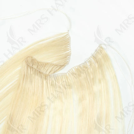 Invisible Feather Hair Bundles Extensions Natural Fish Line Human Hair Non-Remy Invisible Micro rings Hair Weft 100 strands