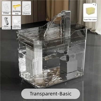USB Auto Filter Cat Water Fountain Recirculate Filtering Water Dispenser Transparent Pet Drinker Anti-Dry Burning Pump for pets