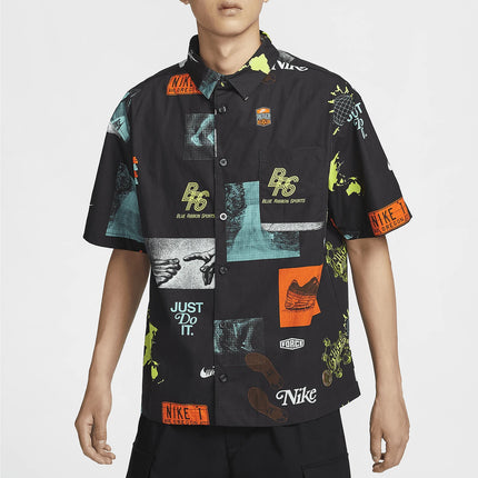 Nike Official Genuine Sportswear Men's Retro Lapel Print Shirt T-Shirt HM4453-010
