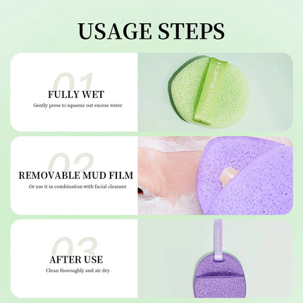 GECOMO Cleansing Face Puff Soft Skin-friendly Fast Foaming Deep Clean Hygienic Facial Face washing Sponges Facial Skin Care Tool
