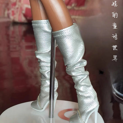 30cm Doll Shoes Accessories Senior Sense Fashion Trend Wrinkle Boots Winter Leather Boots For 1/6 FR Babi Supermodel Doll