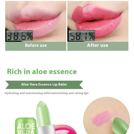 Aloe Vera Color-Changing Lipstick Long-Lasting Moisturizing Temperature-Activated Lip Balm Fade-Resistant Nourishing Lip Care Set