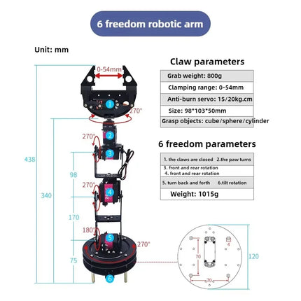 2/3/4/6 Multi-degree-of-freedom Robot Arm Servo Parallel Gripper Claw Stm32 Open Source Robotics Intelligent Cart Gripper