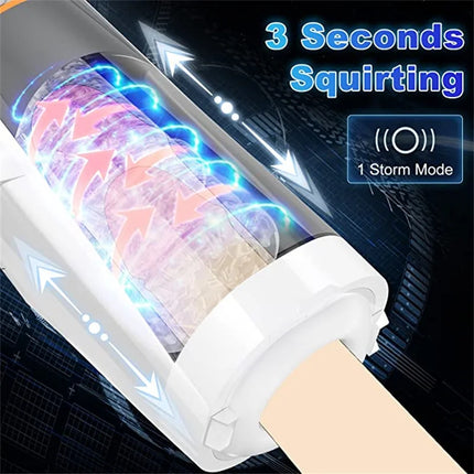 Best Telescopic Male Masturbation Toy Automatic Rotation Sucking Machin e Glans Trainer Masturbator Sex Tos for Men Adults Goods