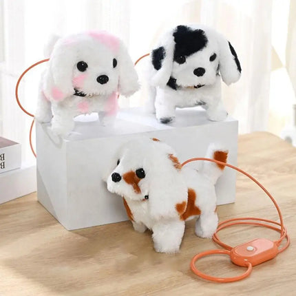 Electric Simulation Puppy Plush Toys Interactive Dog Robot Walking Barking Tail Wagging Toy For Kids Birthday Xmas Gift S3r4