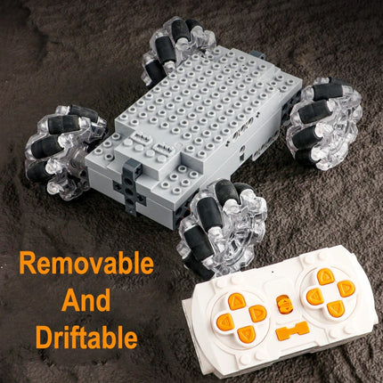 Technical MOC EV3 Mecanum Wheels 4WD electric building block RC Vehicle Universal Omnidirectional Tires Educational Toys Gifts