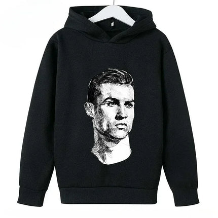 Spring Autumn Casual Children's Hoodie Sports Sweatshirt for Boys and Girls Ronaldo Printed 2-14 Years Fashion Kids Pullover Top