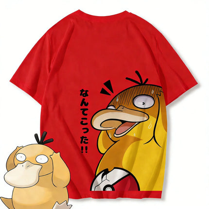 Pokemon 2026 Summer Men Cotton T - Shirt Streetwear Gengar & Koffing Fusion Print Oversized Casual Daily Wear Anime Fans Gift